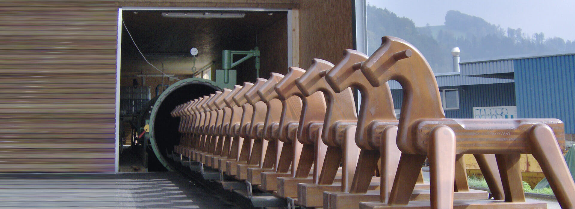 Holz-Imprägnieranlage der Firma Scholz Maschinenbau